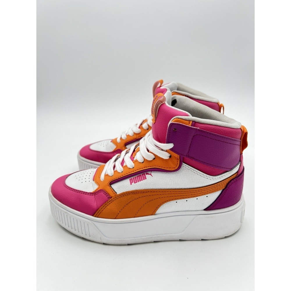 PUMA Carina Mid Women's White Pink Orange High Top Sneakers Size 8.5 - Picture 9 of 10